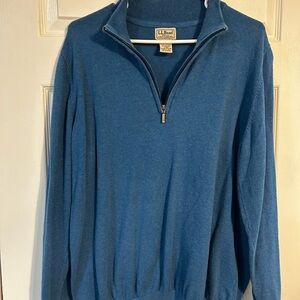 L.L. Bean Men's Blue Half-Zip Sweater